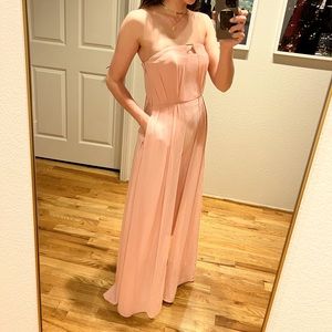 Halston heritage romper formal wedding guest chiffon xsmall blush pink